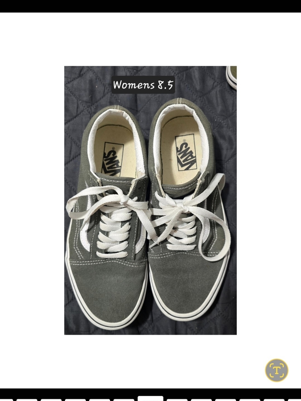 Vans Sage Green Old Skool Sneakers with White Stripe